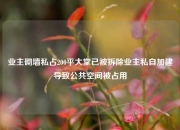 业主砌墙私占200平大堂已被拆除业主私自加建导致公共空间被占用